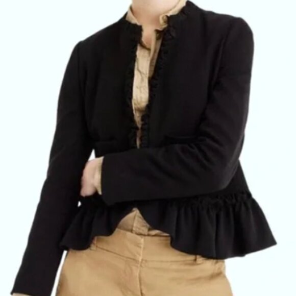 J. Crew Black Blazer with Ruffles - Picture 4 of 4